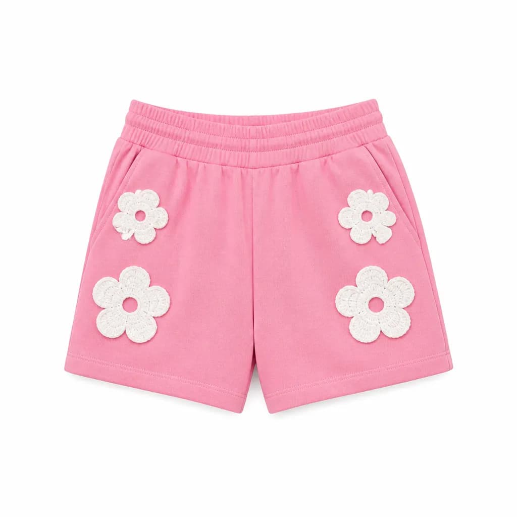 Pink Crochet Shorts