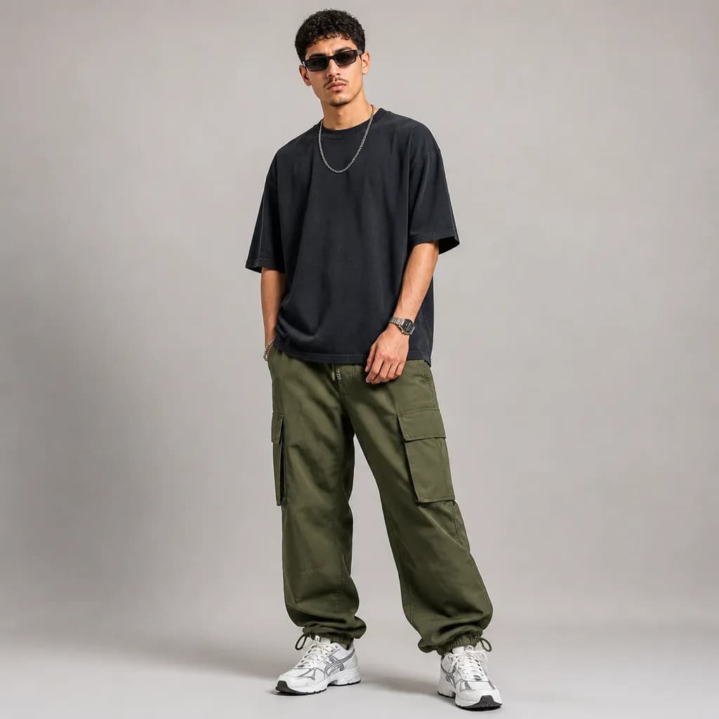 Olive Parachute Pants – vue 2