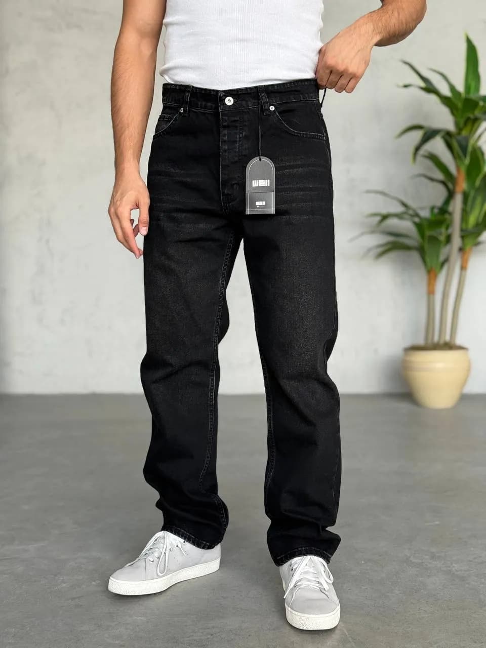 Baggy jean noir dégradé 