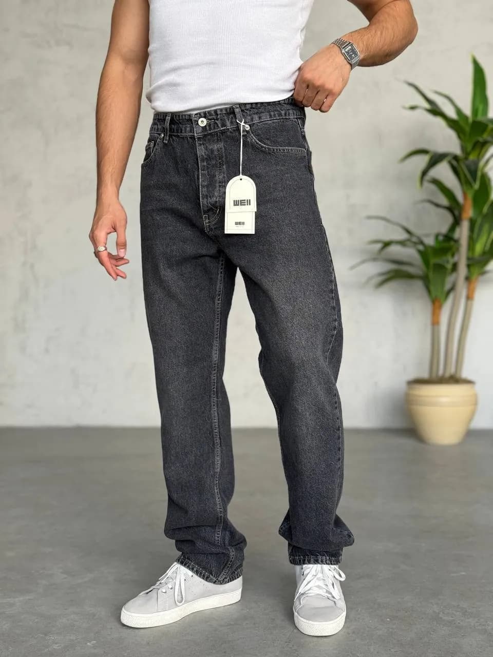 Baggy jean gris souris 