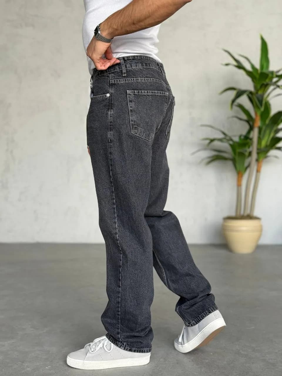 Baggy jean gris souris  – vue 2
