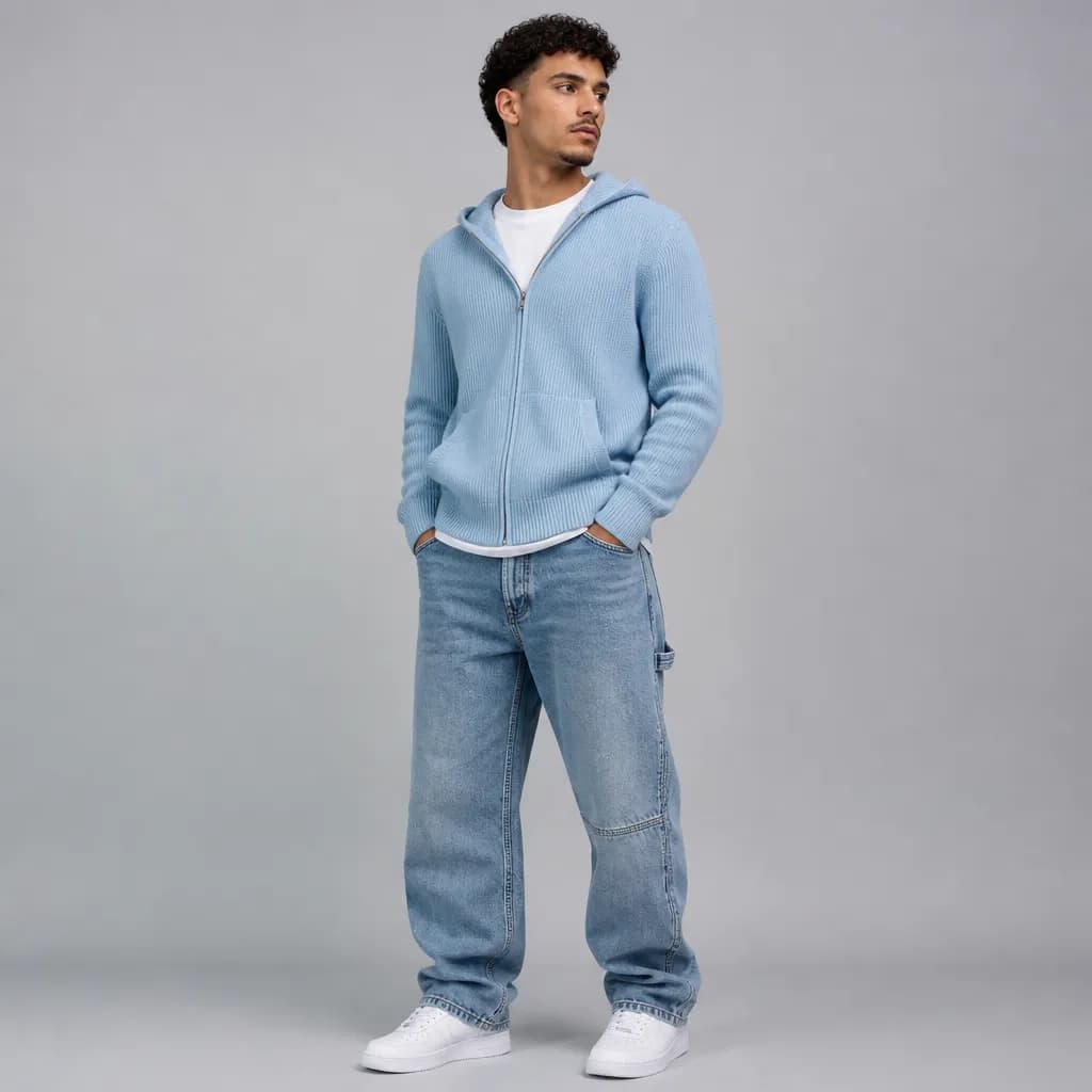 Sky Zip Knit Hoodie – vue 2