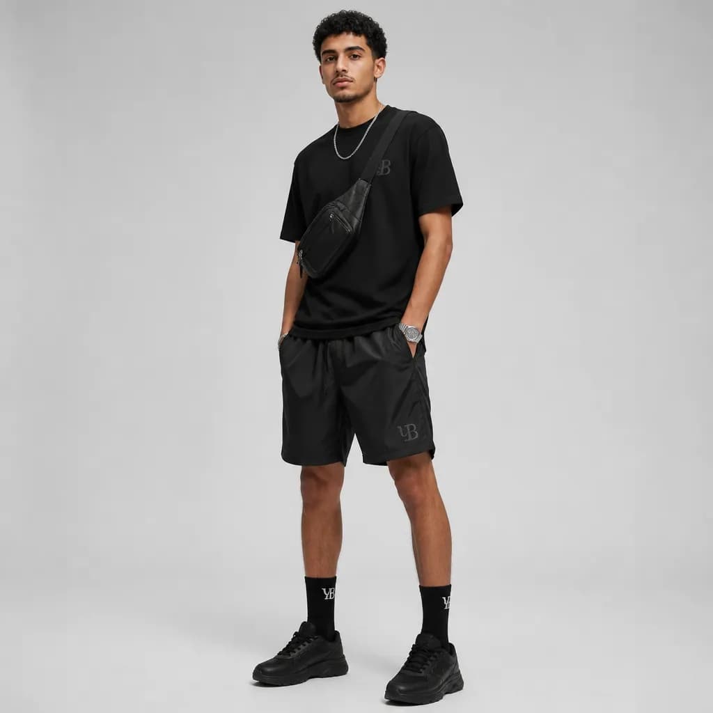 Black Nylon Shorts – vue 2