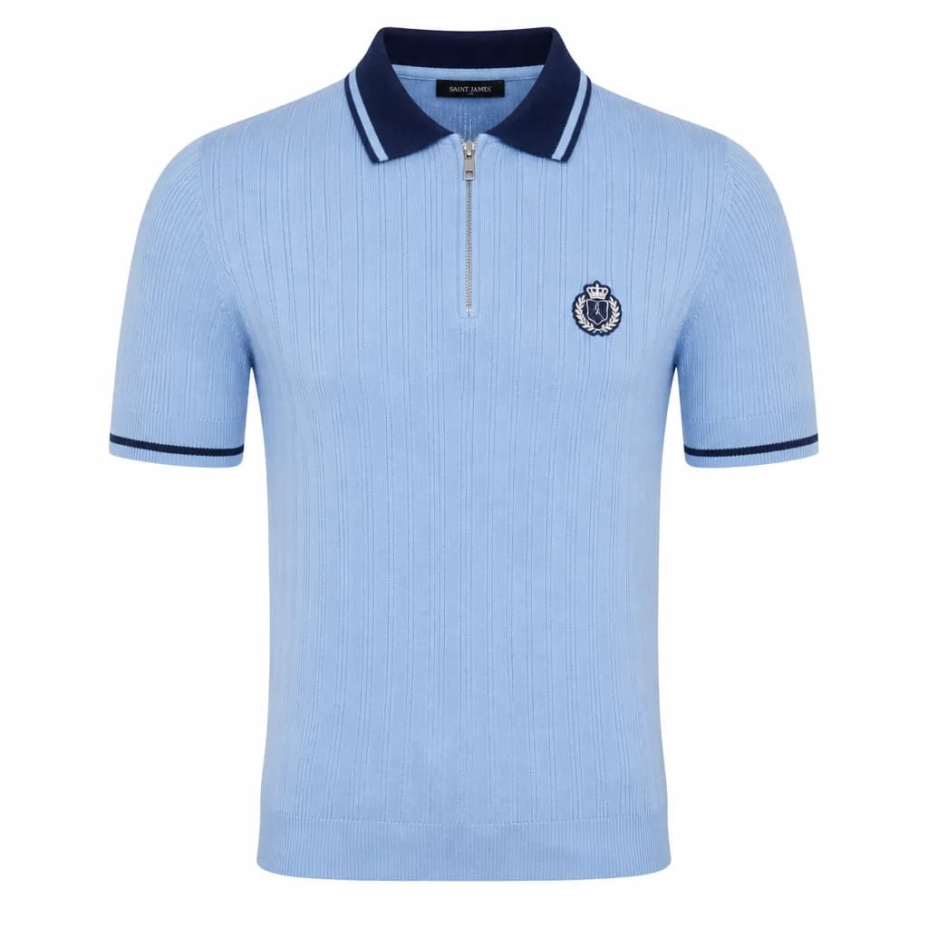 Sky Blue Knit Polo