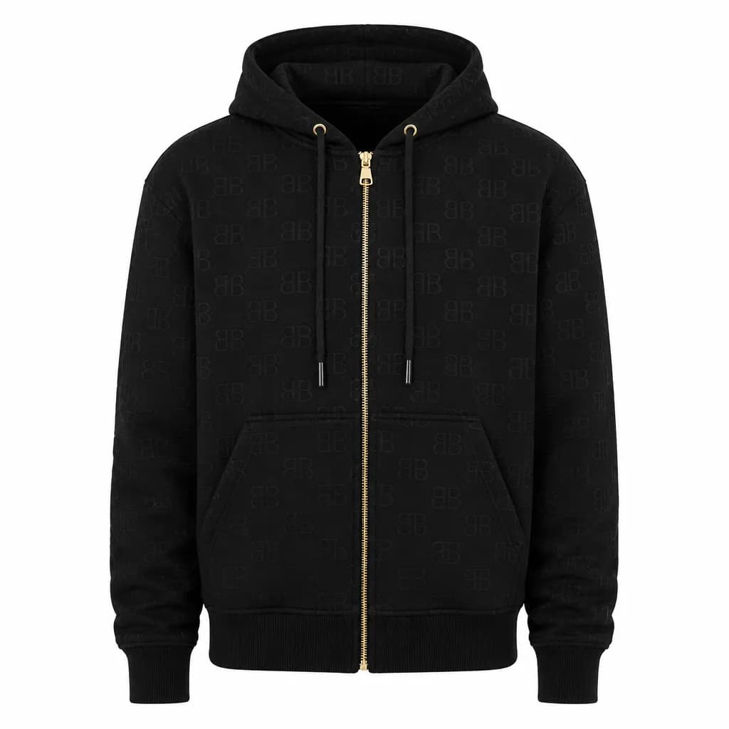 Black Monogram Hoodie