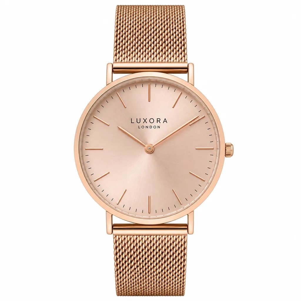 Rose Gold Mesh Watch