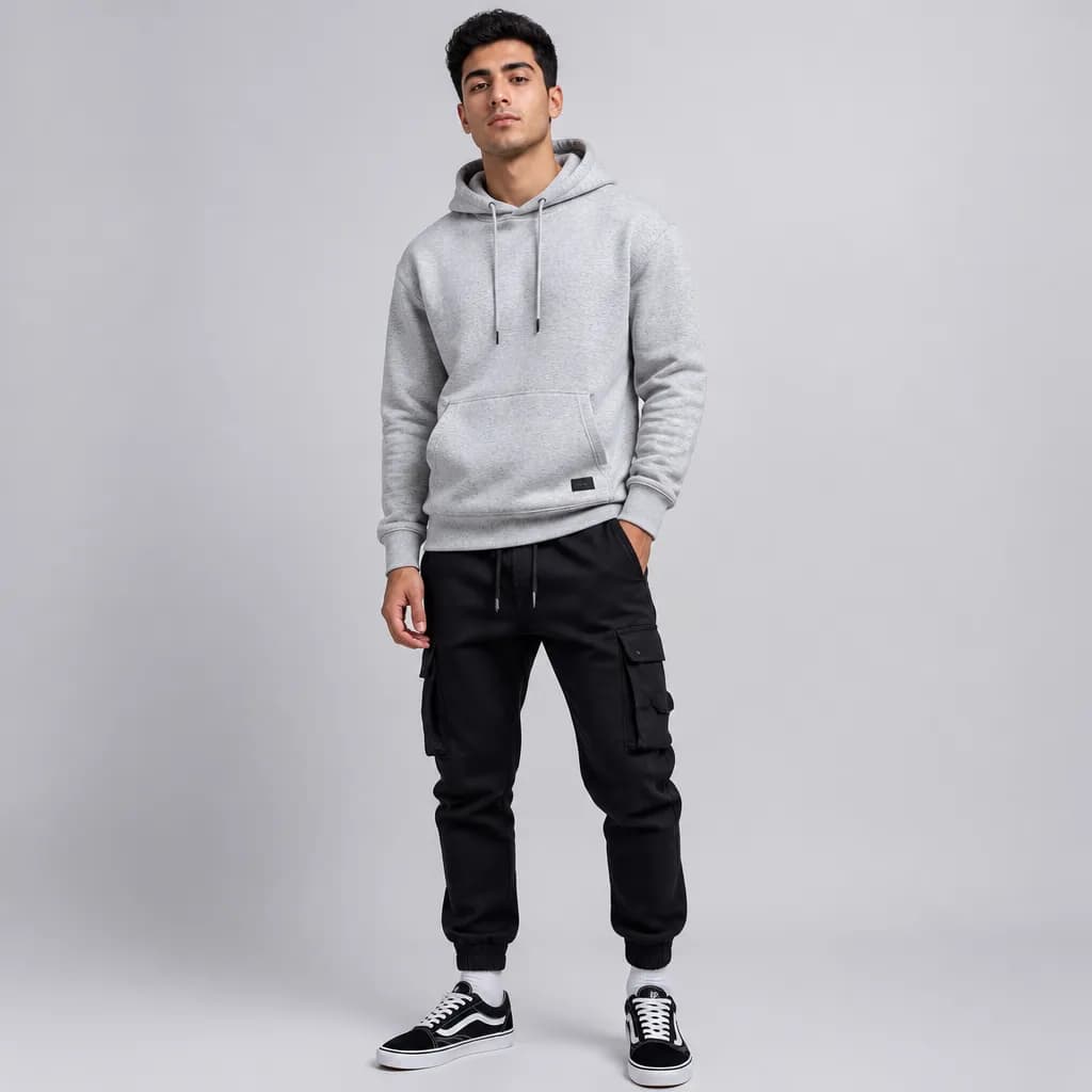 Grey Marled Hoodie – vue 2