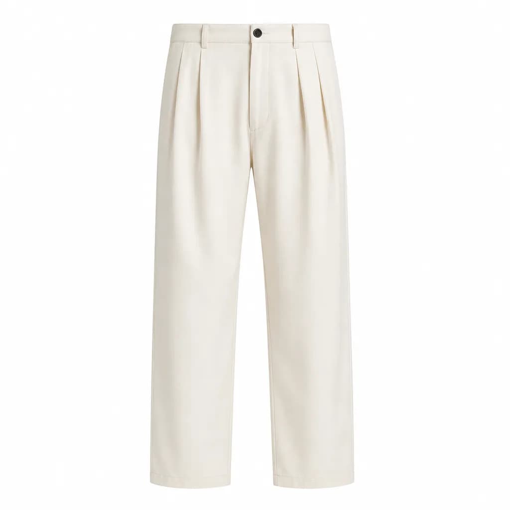 Cream Pleated Trousers