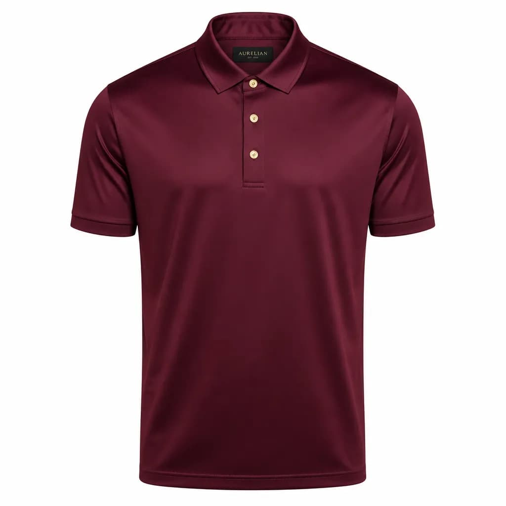 Burgundy Silk Polo