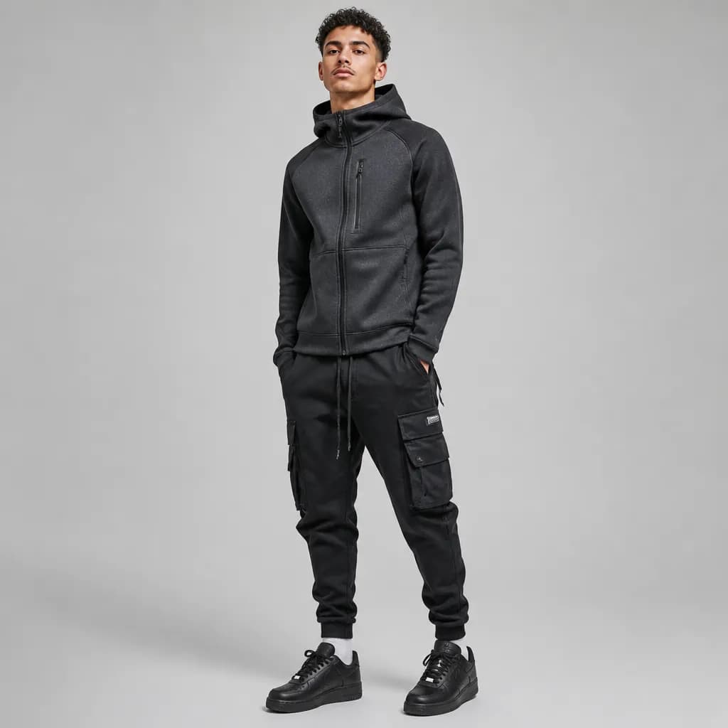 Charcoal Tech Fleece – vue 2